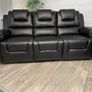 Axel Dark Grey, Light Grey & Black Leather Recliner Sofa Set Image 5