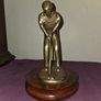 Vintage Solid Brass Golfer Statue Image 2