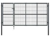 Garden Gate with Posts Steel 350x120 cm Anthracite