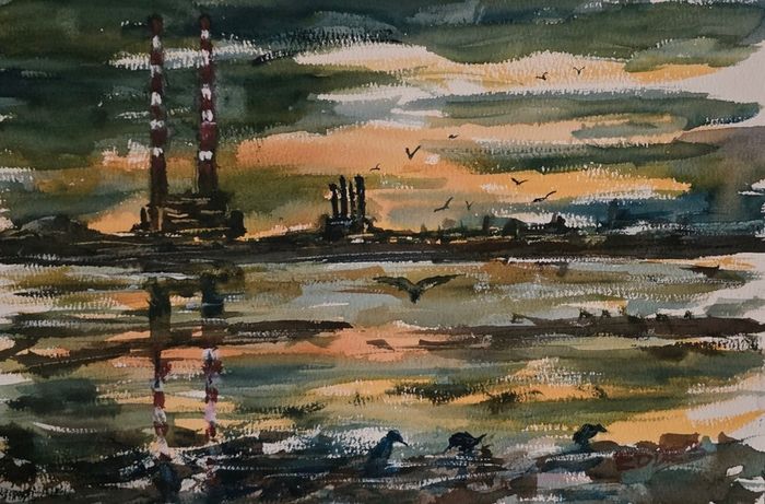 pigeon house watercolour