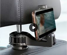 1Pc  Adjustable Car Seat Phone Holder with Headrest Mount -