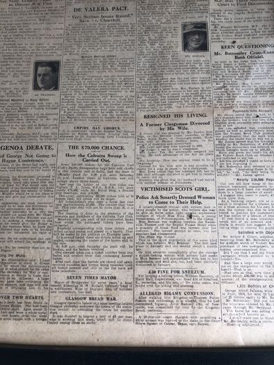 Old newspaper articles 1922
