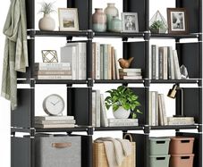 12 Cube Storage Unit Book shelf,DIY Bookcase, Multi-Use Open Storage Shelves for Bedroom, Living Room,Office,Closet, Black Cubicle Rack