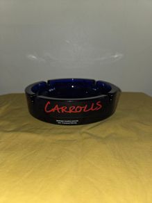 Carrolls Advertising Blue Cigarette Glass Ashtray