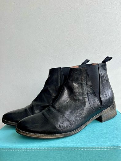 Jigsaw crinkle leather ankle boots 40/7