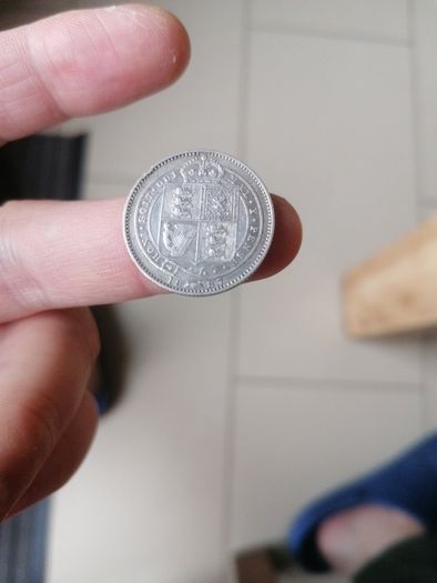 1887 UK Silver Shilling Coin