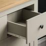 Arlington 2 Drawer 2 Door Sideboard, Engineered Wood, Grey & Oak, H 80 x W 79 x D 35 cm Image 3