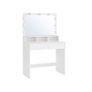 Dressing table LED  with mirror and bulbs Dressing table with mirror and light bulbs dressing table, dressing table, cosmetic table with 9 LED light bulbs and mirrors, adjustable brightness, 2 drawers and 3 open compartments, drawers, modern, whit Image 2