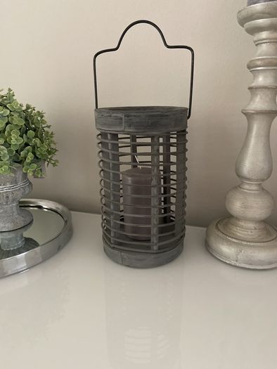 Grey Rattan Lantern