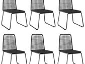 Outdoor Chairs 6 pcs Poly Rattan Black