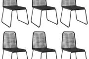 Outdoor Chairs 6 pcs Poly Rattan Black