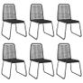 Outdoor Chairs 6 pcs Poly Rattan Black Image 4