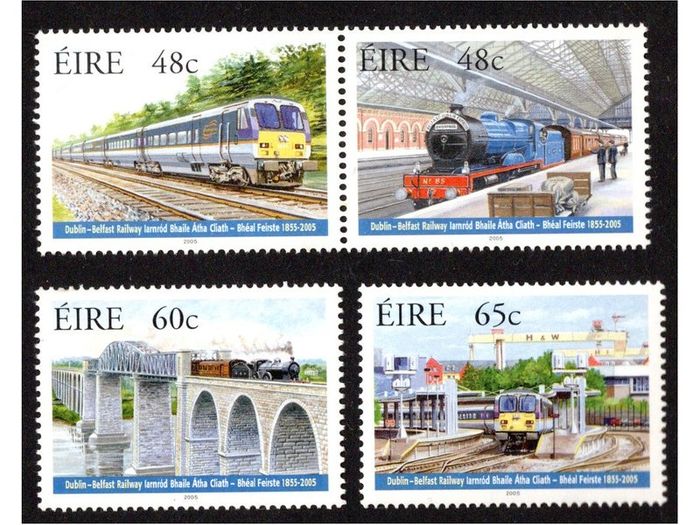 2005 Ireland 150th Anniversary of the Dublin-Belfast Railway Commemorative Stamps Mint Never Hinged (MNH)