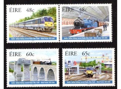 2005 Ireland 150th Anniversary of the Dublin-Belfast Railway Commemorative Stamps Mint Never Hinged (MNH)