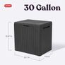 Keter City 30 Gallon Resin Outdoor Storage Box and Patio Furniture Side Table for Pool and Garden Accessories, Dark Grey Image 9
