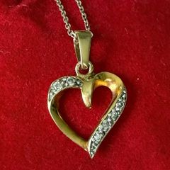 Gold 925 Open Heart pendent and chain