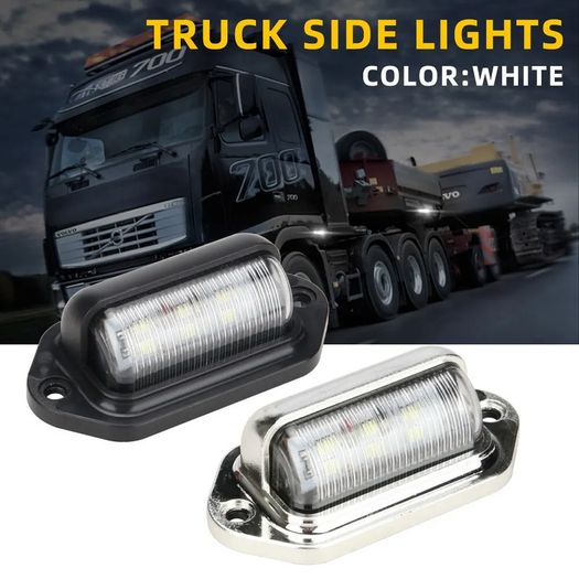 Truck Side Marker Lights 6 LED Bulbs 12V 24V For SUV Truck Trailer Van Tag Step Lamp Motorcycle Signal Lamp Universal