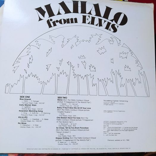 1978 MAHALO from Elvis