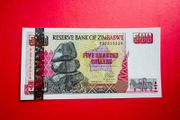 Zimbabwe  500 Dollars  2001   PICK  10  Verified Under Uv Light.  ( Uncirculated )