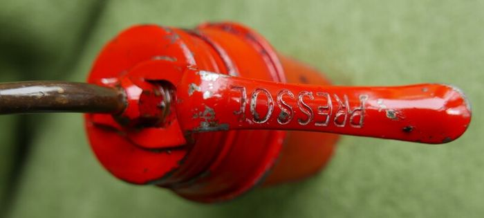Vintage Red Oil Can, Pump