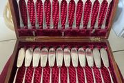 Antique 24 Piece Boxed Fish Set