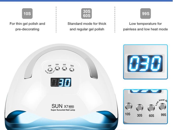 114W SUN X7 MAX UV LED Lamp for Manicure Nail Lamps Nail Dryer for Curing UV Gel Nail Tools With Sensor LCD Display