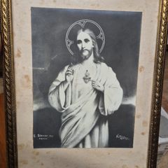 Unique Item. Vintage Secret Heart of Jesus Rare Religious Print