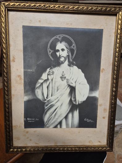 Unique Item. Vintage Secret Heart of Jesus Rare Religious Print