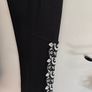 Desigual black trousers, embroidered floral hem, M, new Image 4