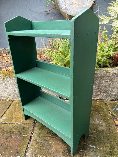 Vintage Green Wood Book Shelf