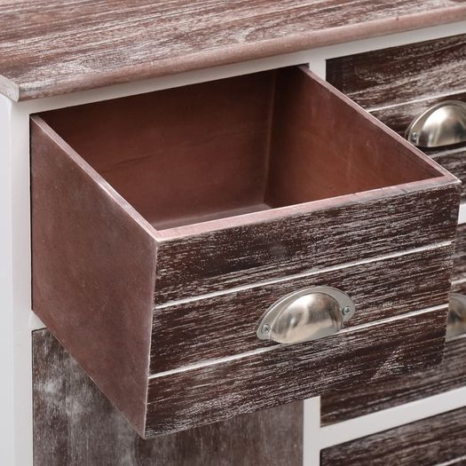 Sideboard with 10 Drawers Brown 113x30x79 cm Wood
