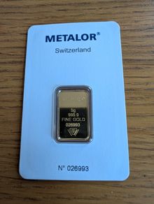 Metalor 5g gold bar