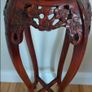 Vintage Asian marble inlaid carved plant stand Image 4