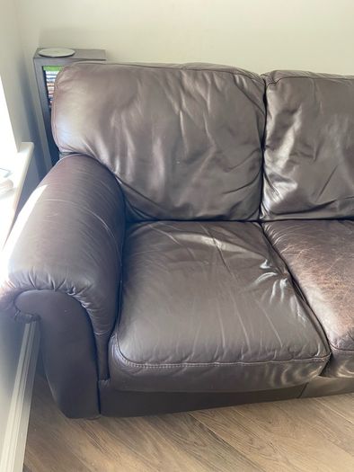 Italsofa brown leather 2 seater sofa