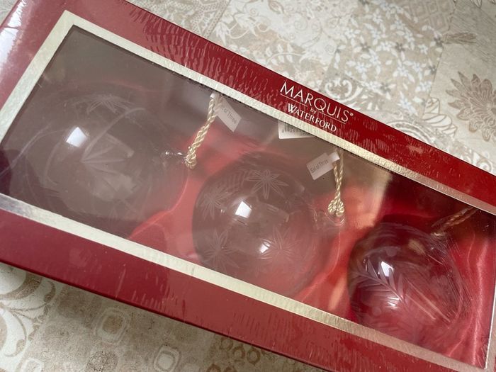 Vintage Marquis by Waterford Baubles Christmas Celebrations Ornaments Set of 3