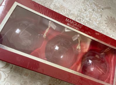 Vintage Marquis by Waterford Baubles Christmas Celebrations Ornaments Set of 3