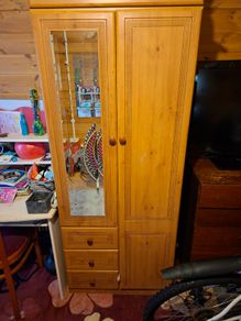 Pine Wardrobe and Bedside Locker