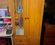 Pine Wardrobe and Bedside Locker