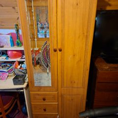 Pine Wardrobe and Bedside Locker