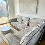 Corduroy corner sofa set with chair Image 2