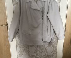 Oversized Cream leather jacket Size 10