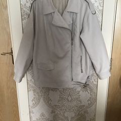 Oversized Cream leather jacket Size 10