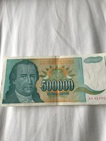 Old Yugoslavia Banknote 500,000 Dinara