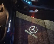 4Pcs Car Door Logo Light Projector Welcome Lights Compatible with Mercedes Benz Accessories A B C E M G GL GLA GLC GLE  Class 4dr W205 W213 W176 W166 W212