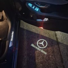 4Pcs Car Door Logo Light Projector Welcome Lights Compatible with Mercedes Benz Accessories A B C E M G GL GLA GLC GLE  Class 4dr W205 W213 W176 W166 W212