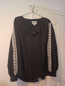 M&S Black linen blend Shirt 24
