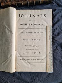 1711 Journals of Parliament Book. Huge Folio Size.
