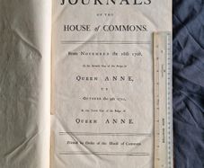1711 Journals of Parliament Book. Huge Folio Size.
