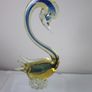 Murano / Venetian Blue & Amber  Sommerso Glass Swan / Duck Figurine Image 3