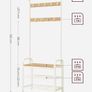 coat rack, wardrobe, shoe rack with seat, clothes rack with 9 removable hooks, bench seat, 2 grid shelves, 183 cm high, industrial design, Image 3